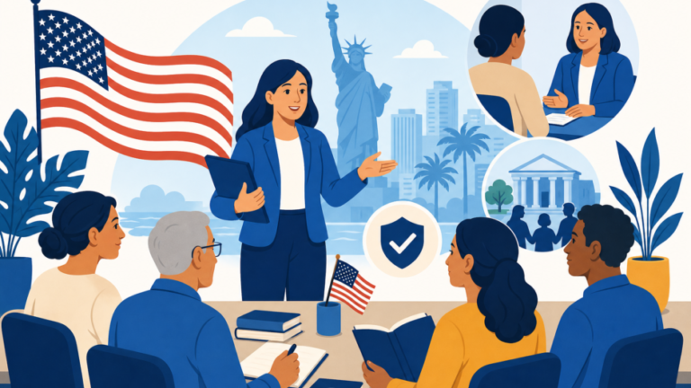 Ilustración de la guía Curso gratuito de ciudadanía en Miami: ¿cómo prepararte y buscar la próxima edición?