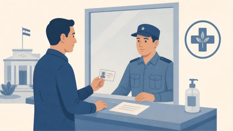 Persona entrega carné y talón de multa en una ventanilla de atención pública.