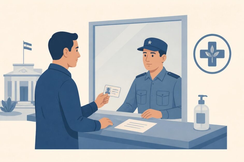 Persona entrega carné y talón de multa en una ventanilla de atención pública.