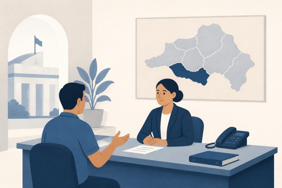 Ciudadana atendida en una oficina institucional del Poder Popular en Mayabeque.